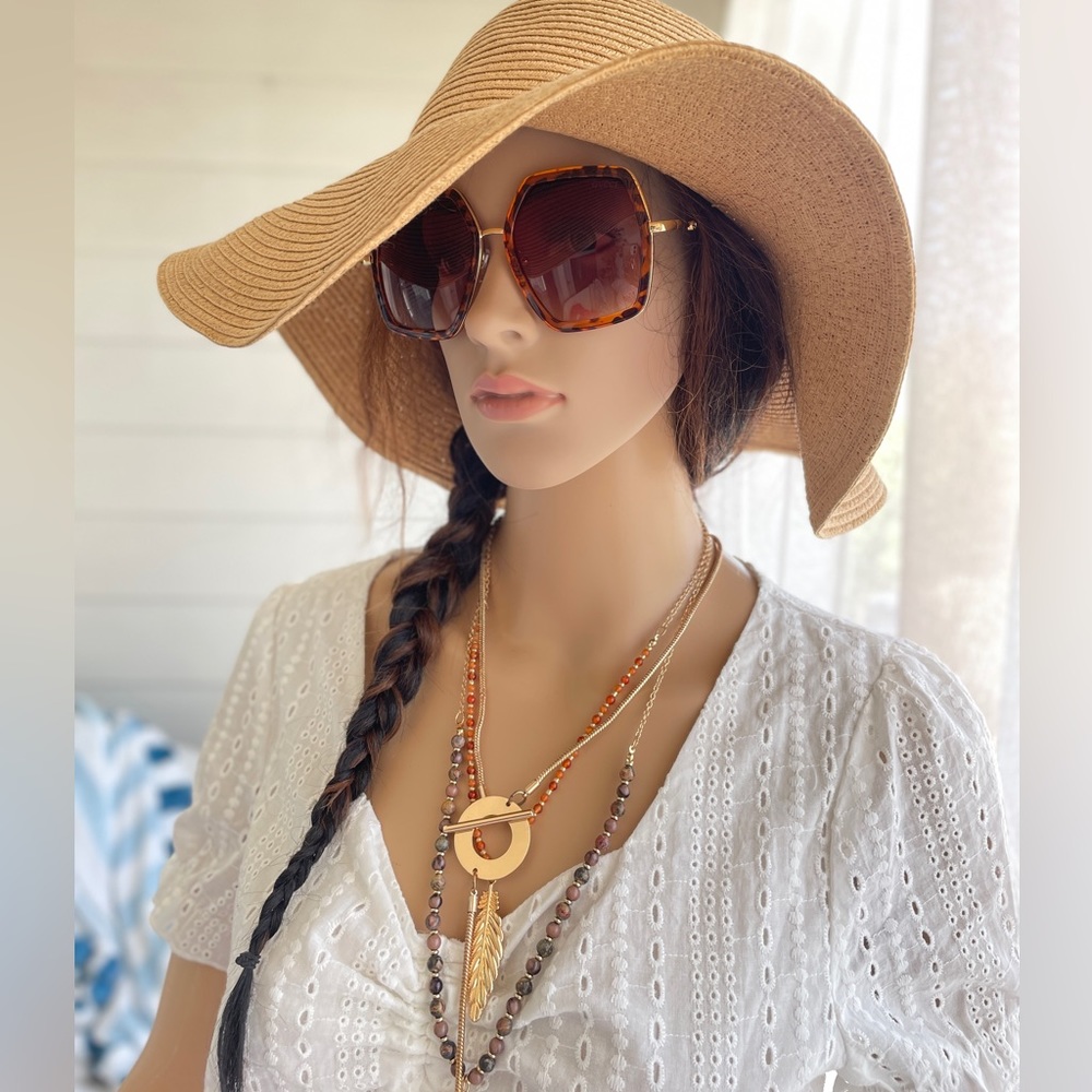 Brown Oversized Sunnies Goochi Inspired